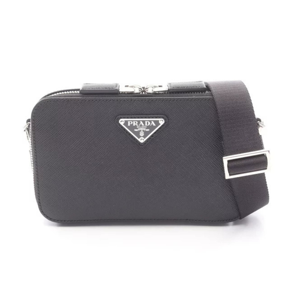 Prada BRIQUE Brick Shoulder Bag Saffiano Leather Black